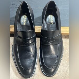 Dylan Gray Black Leather Men's Slip-On Loafers